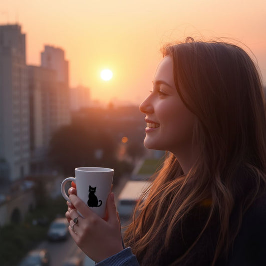 Ragazza che guarda al suo futuro con positività al sorgere del sole