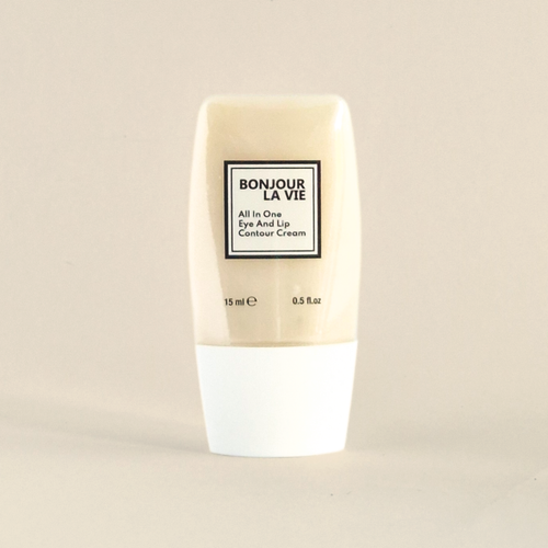 Flacone da 15 ml della crema contorno occhi e labbra All In One di Bonjour La Vie.