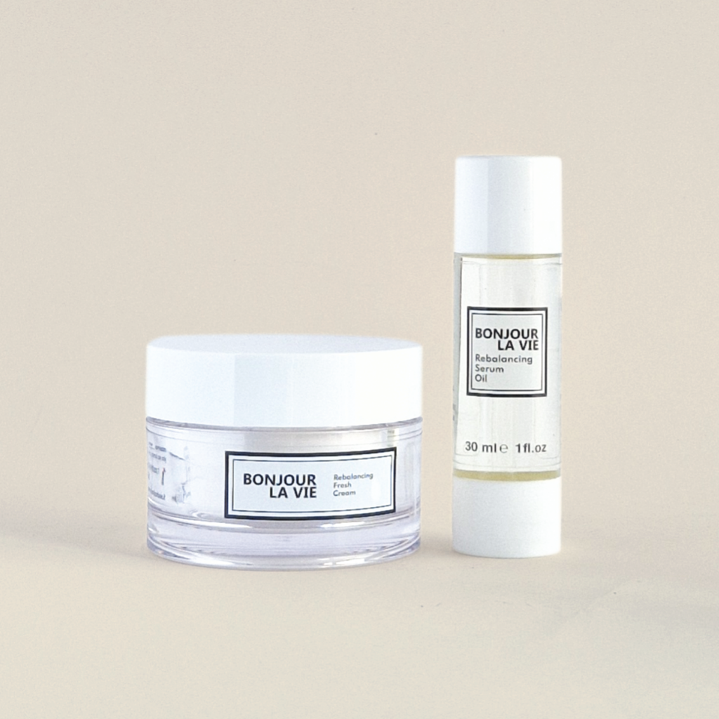 Virtual bundle The Rebalancing Duo: siero in olio Rebalancing Serum Oil e crema viso Rebalancing Fresh Cream per il tuo naturale equilibrio.
