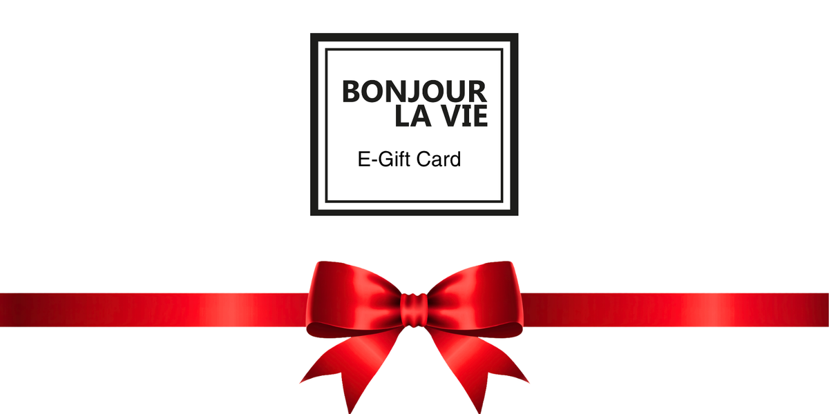 E-gift card di Bonjour La Vie di 4 tagli, 10€, 25€, 50€ e 100E