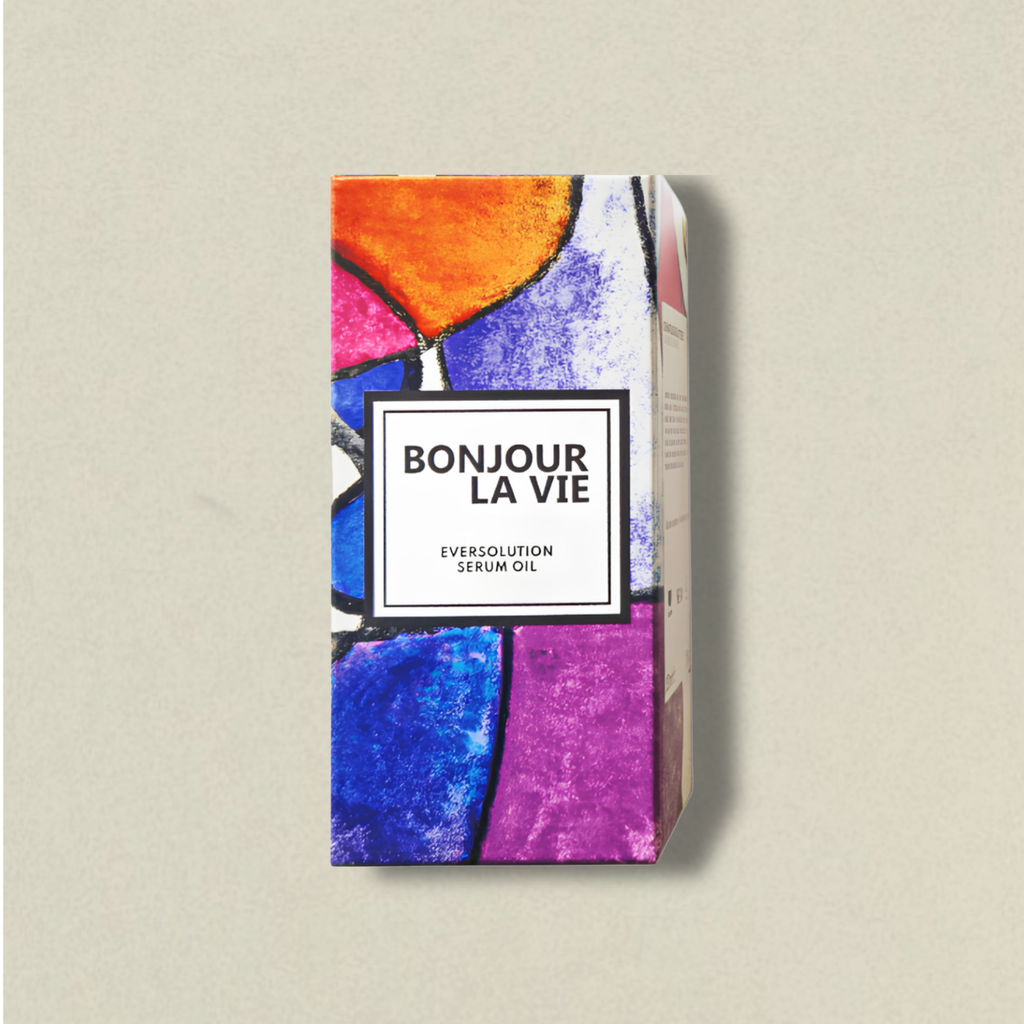 Confezione esterna decorata di EverSolution Serum Oil di Bonjour La Vie.
