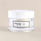 Vaso da 50 ml con tappo bianco e vaso trasparente di Hydra Comfort Cream di Bonjour La Vie.