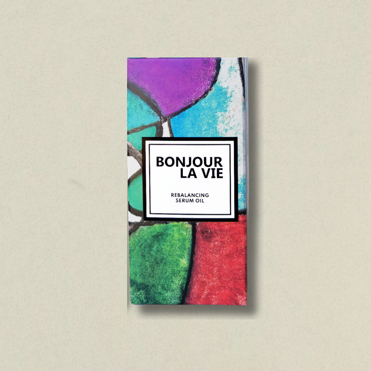 Confezione esterna decorata di Rebalancing Serum Oil di Bonjour La Vie.