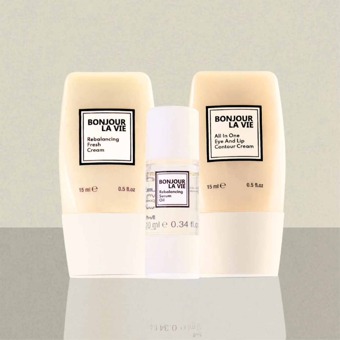 Prodotti correlati di Bonjour La Vie: Rebalancing Fresh Cream associata a All In One Eye And Lip Contour Cream e Rebalancing Serum Oil.