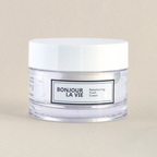 Vaso da 50 ml con tappo bianco e vaso trasparente di Rebalancing Fresh Cream di Bonjour La Vie.